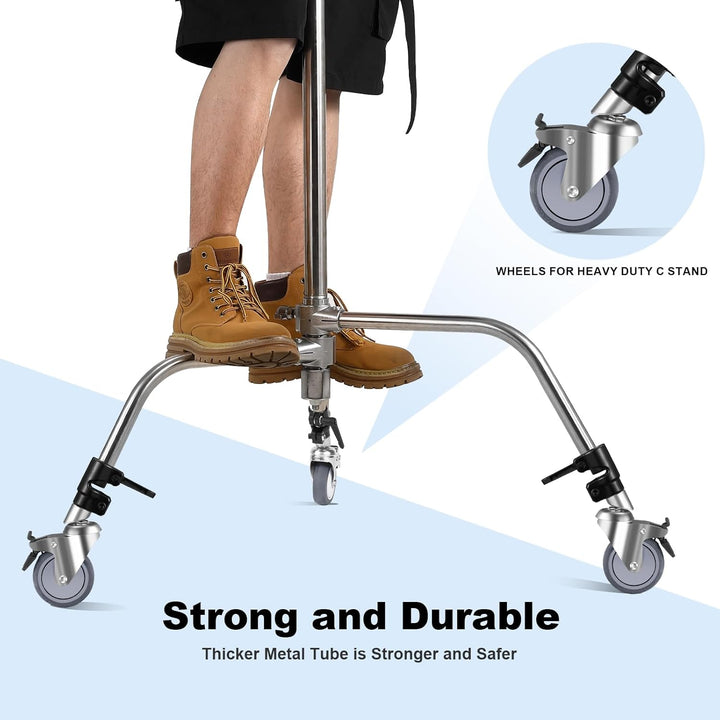 Soonpho 3 Stück C Stand Rollen Stativrollen für Stativ Wheels Stativ Wheels C Ständer Professional L