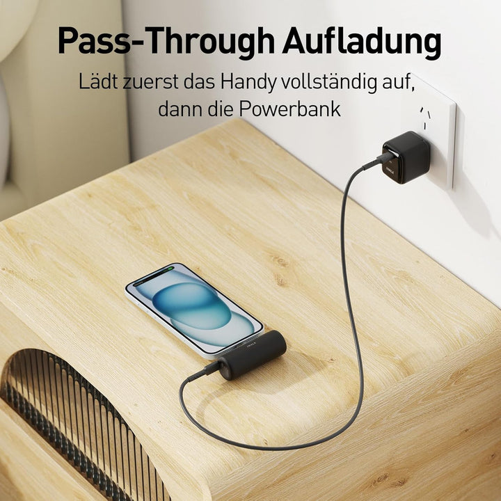 iWALK Mini Powerbank 4500mAh Tragbares Power Bank mit USB-C-Anschluss, externer Akku Kompatibel mit