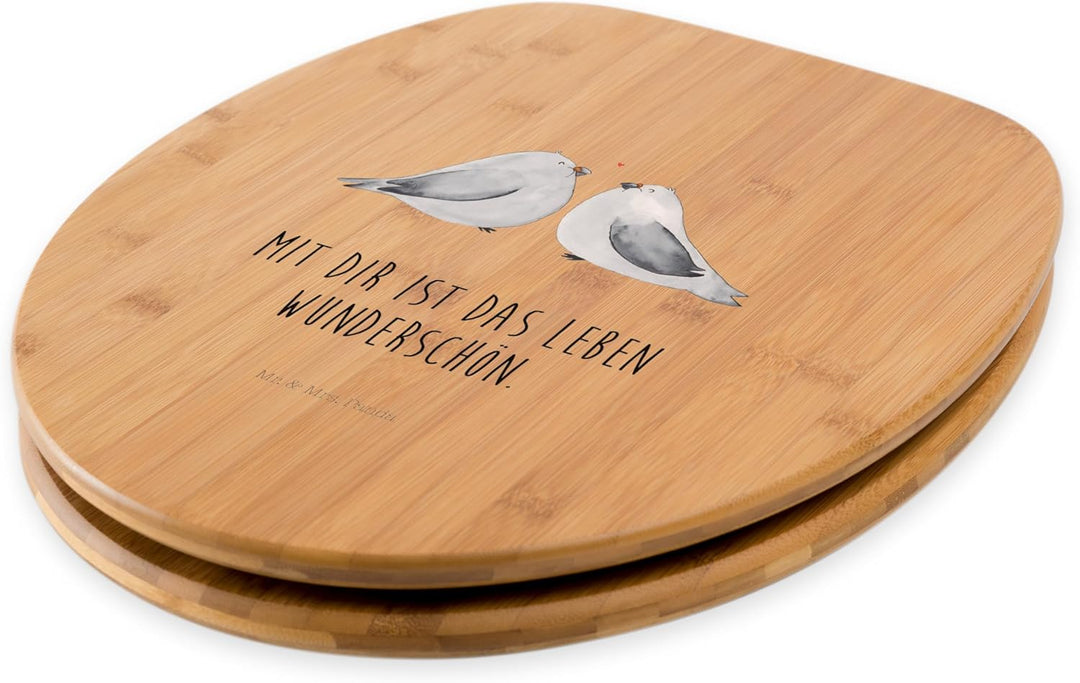 Mr. &amp; Mrs. Panda Motiv WC Sitz Turteltauben Liebe - Geschenk, Jahrestag, Geschenk Freundin, Heiraten
