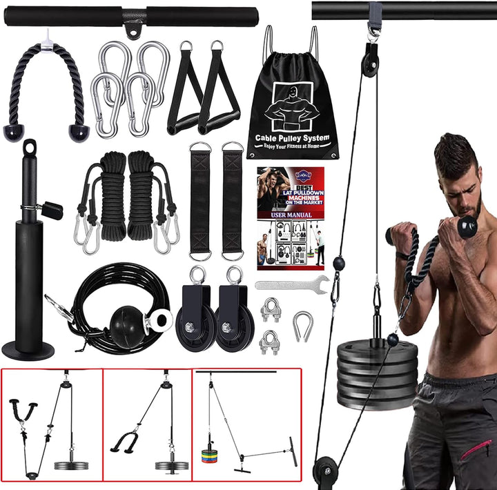 Seilzug-Fitness Professionelle Verbesserte Gewicht Seilzugsystem für LAT Pull Down Bizeps Curl Trize