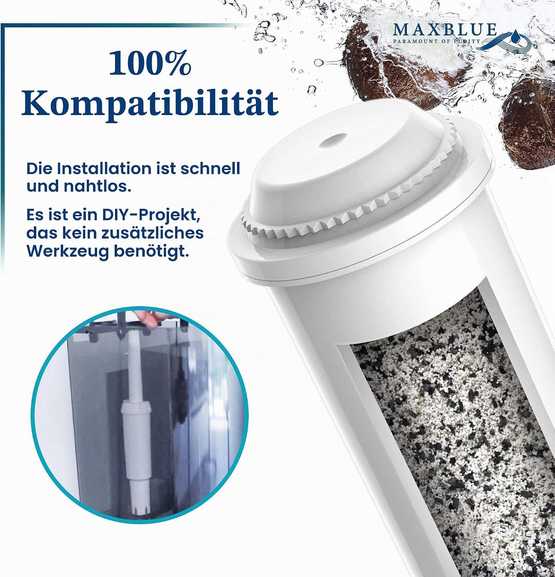 Maxblue Kaffeefilter, Kompatibel mit White, 68739, 60209, 62911, Kompatibel mit Jura Capresso Z5, Z6