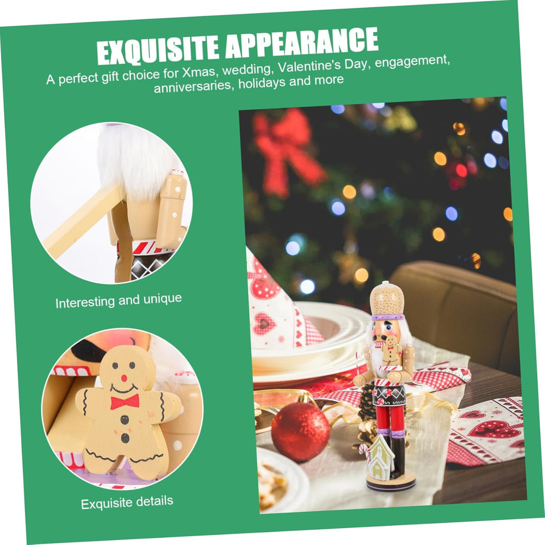 Ciieeo Desktop Holz Nussknacker Weihnachten Tisch Ornament Weihnachten Realistische Nussknacker Figu