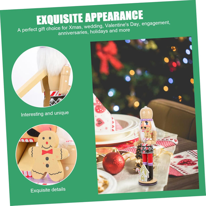 Ciieeo Desktop Holz Nussknacker Weihnachten Tisch Ornament Weihnachten Realistische Nussknacker Figu