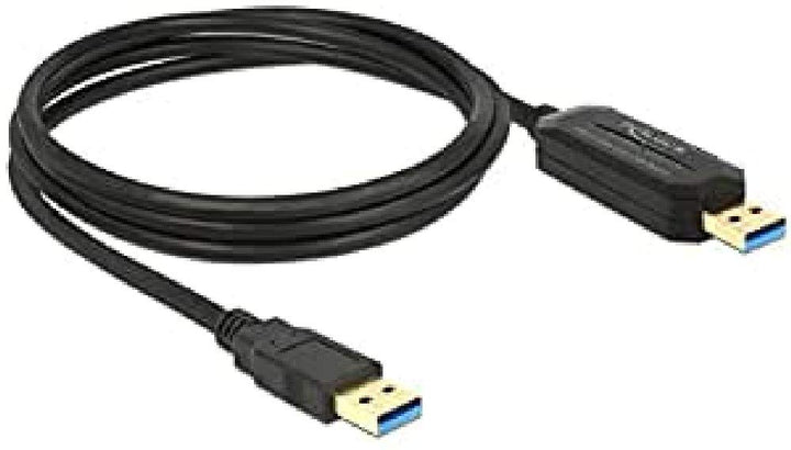 Delock Kabel USB 3.0 Data Link + KM Switch A Stecker > A Stecker 1,5m schwarz, schwarz