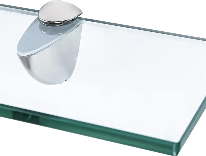 Randaco 2X Glasablage Glasregal, Glas Glasablage Klarglas mit Wandhalterung&8mm ESG Sicherheitsglas