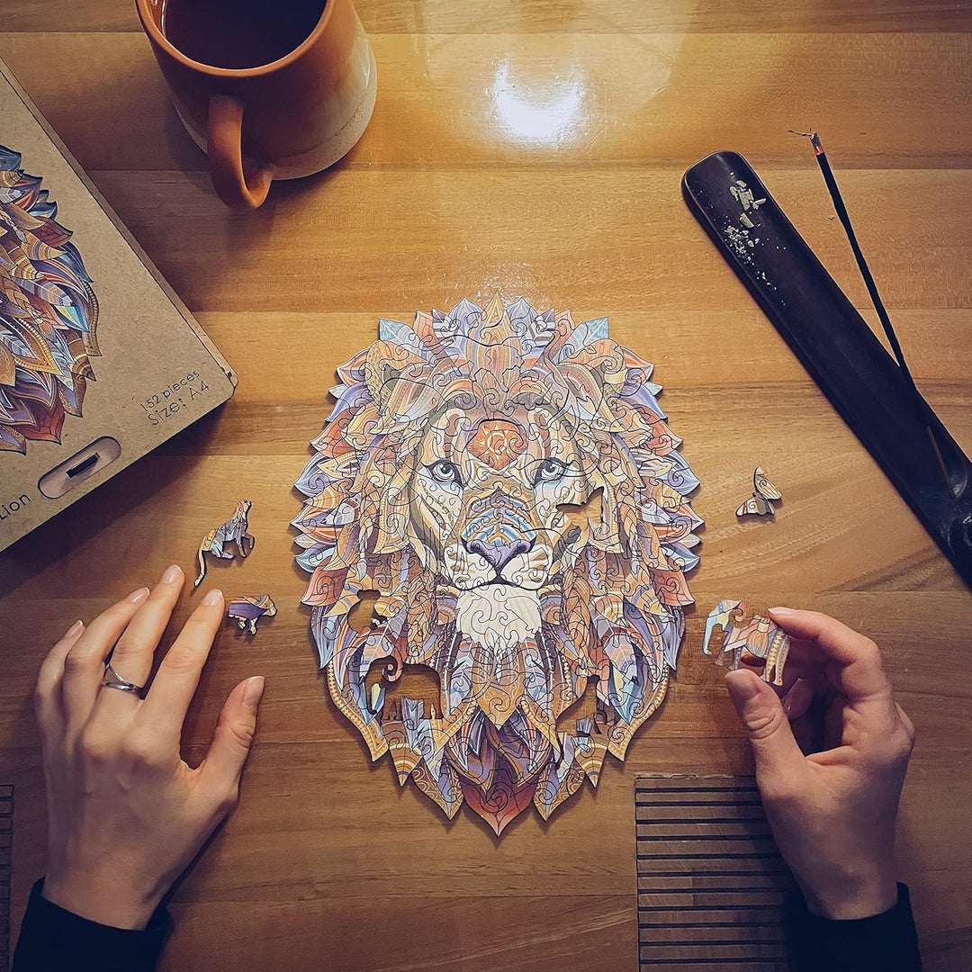 Lubiwood Verspielters Tierform-Holzpuzzle (29x21 cm) - Fördert Beobachtungsfähigkeiten und Zufrieden