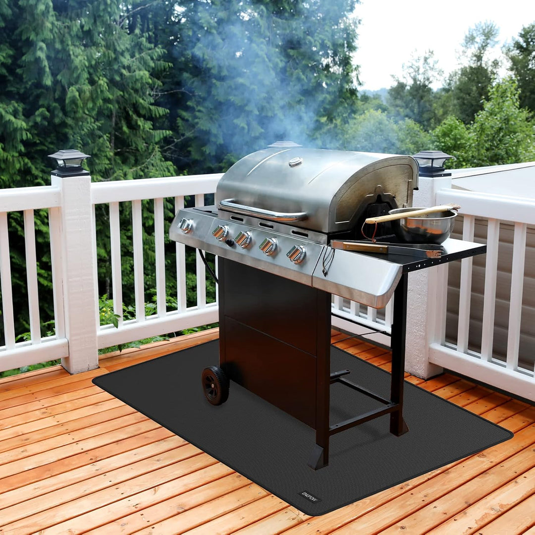 Feuerfeste Unterlage Kamin Matte Hitzeschutzmatte 120 x 80 cm Halbrunde Feuerfeste Matte für Holzofe