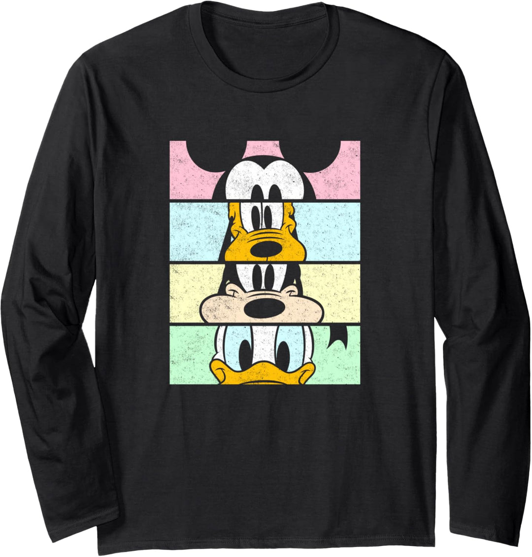 Disney Mickey And Friends Group Comic Panels Langarmshirt