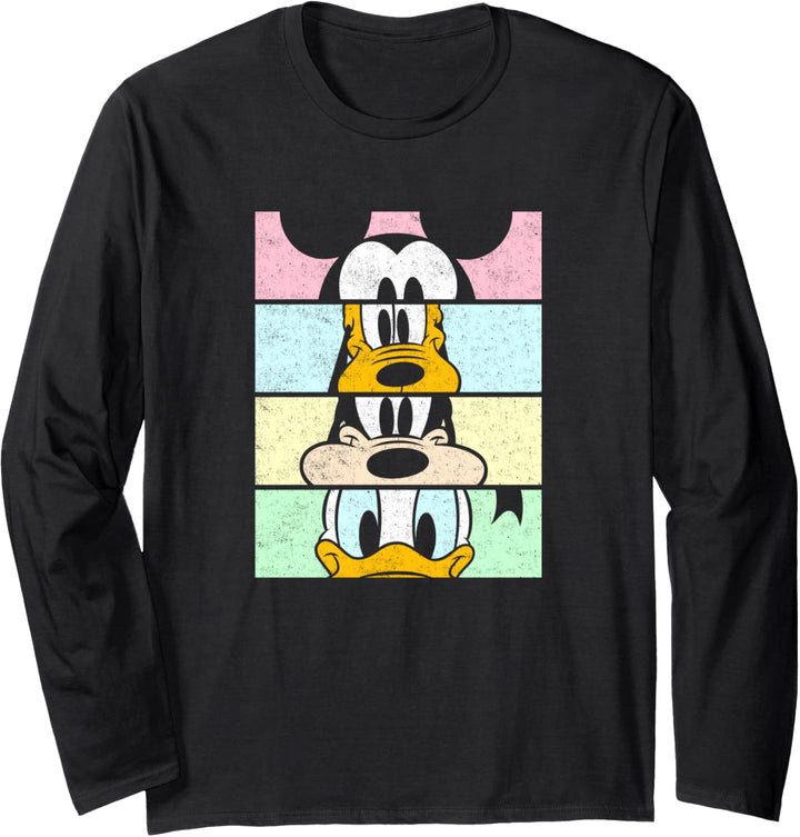 Disney Mickey And Friends Group Comic Panels Langarmshirt