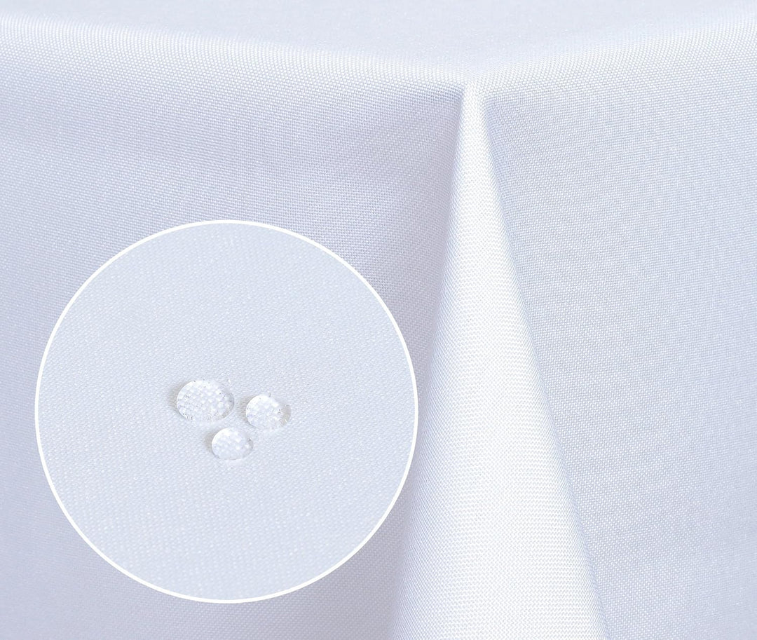 Textil Tischdecke - Leinen Optik - wasserabweisend Eckig 160x320 (Weiss, ca. 160 x 320 cm) Weiss ca.