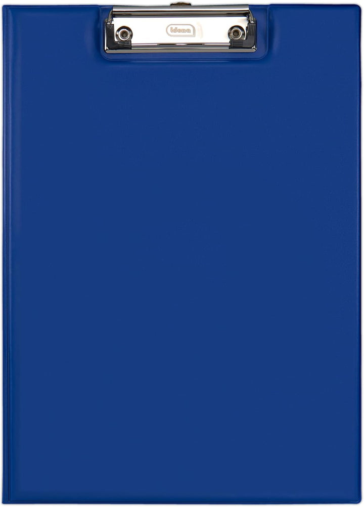 Idena 90295 - Klemmbrettmappe für DIN A4, 12 Stück, Hochformat, PVC beschichtetes Clipboard in Blau,