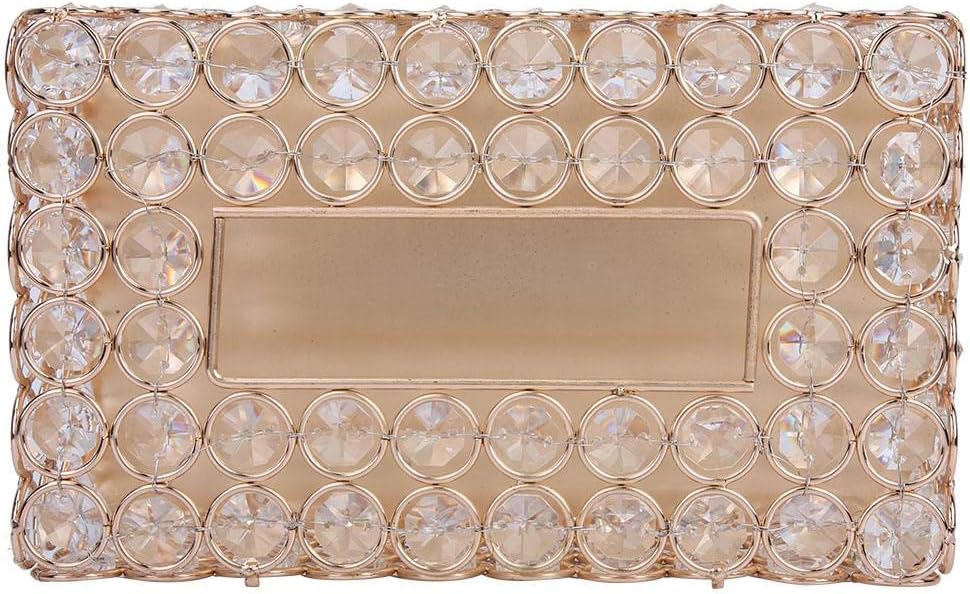 Rechteckigen Kristall Tissue Box Cover Edelstahl Serviettenkoffer für Lagerung und Wohnkultur(Gold),