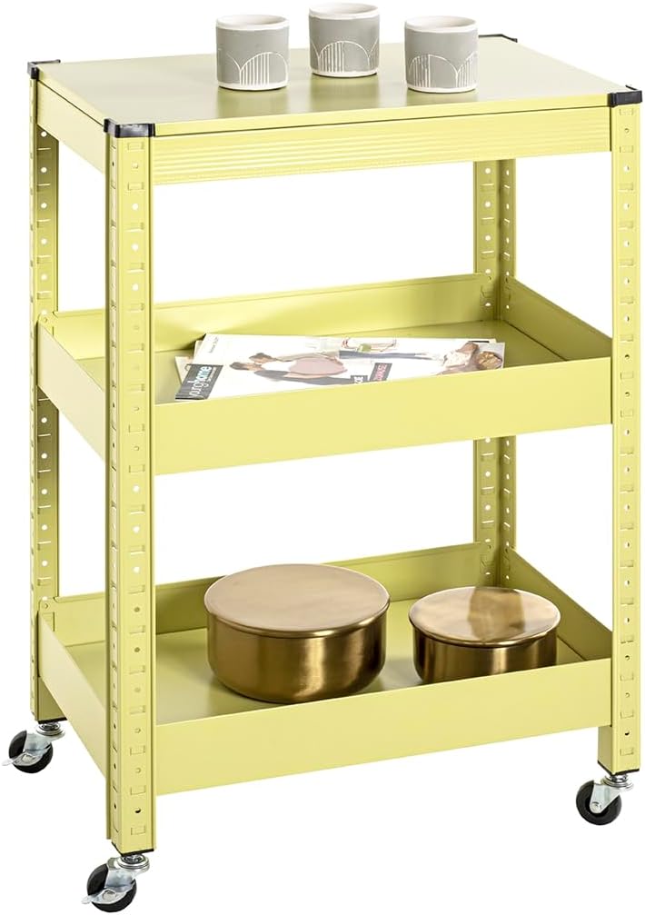 HAKU Möbel Servierwagen, grün, Metall - Masse: B 50 x H 75 x T 32 cm, Style: Modern, Grün