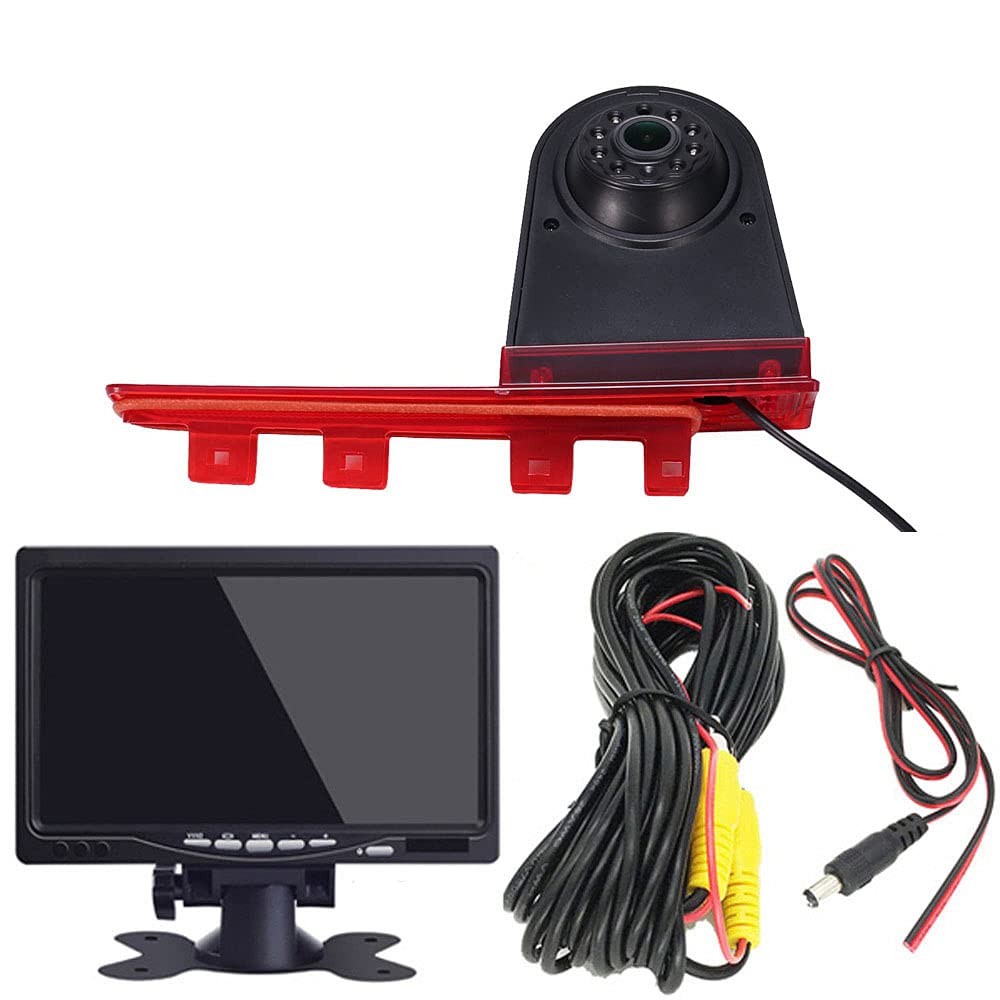 「18mm Linse Top Qualität Rückfahrkamera + 7 Zoll TFT LCD Bildschirm Monitor」Bremsleuchte Auto Dach R