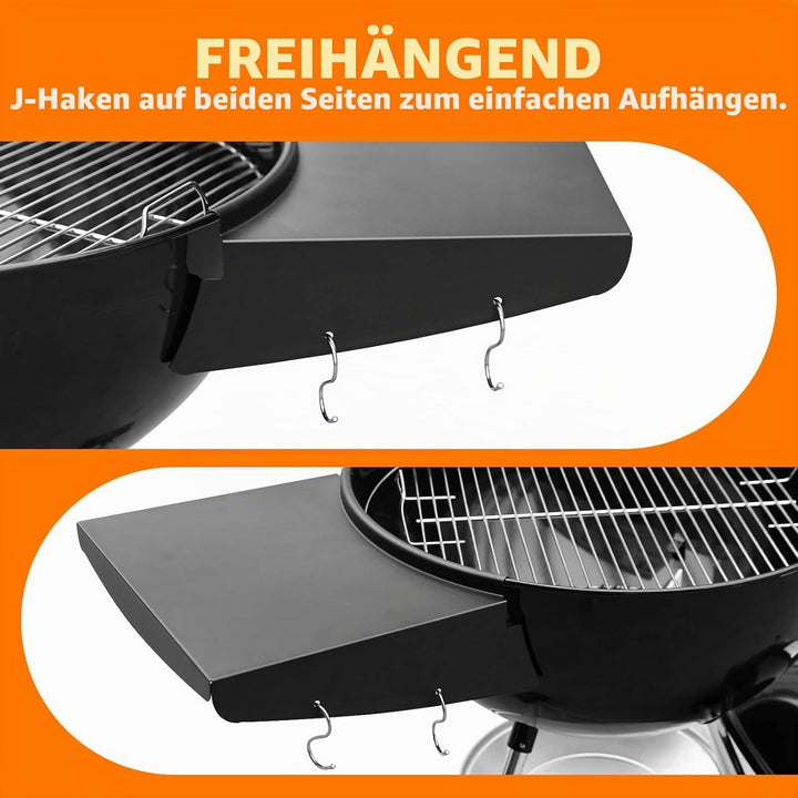 Grilltischablage für Weber Kugelgrill 57 cm, Weber Master Touch 57 cm, Premium, Original Holzkohlegr