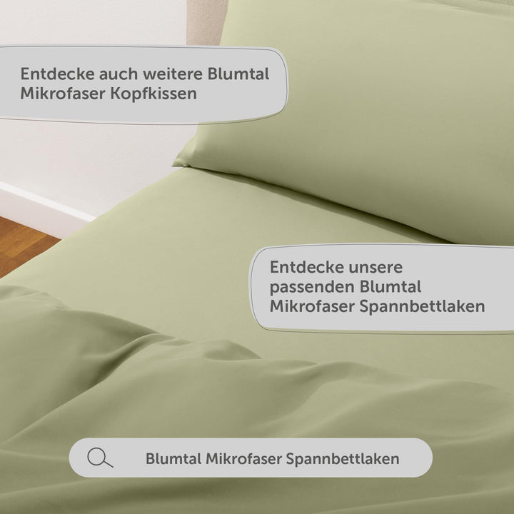 Blumtal Bettwäsche 220x240 cm + 2X Kissenbezug 80x80 cm - Oeko-TEX zertifizierte Mikrofaser Bettwäsc