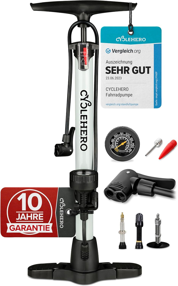 Fahrradpumpe alle Ventile Test SEHR GUT - 10 Jahre Garantie Leistungsstarke Fahrrad Pumpe Luft – Ren