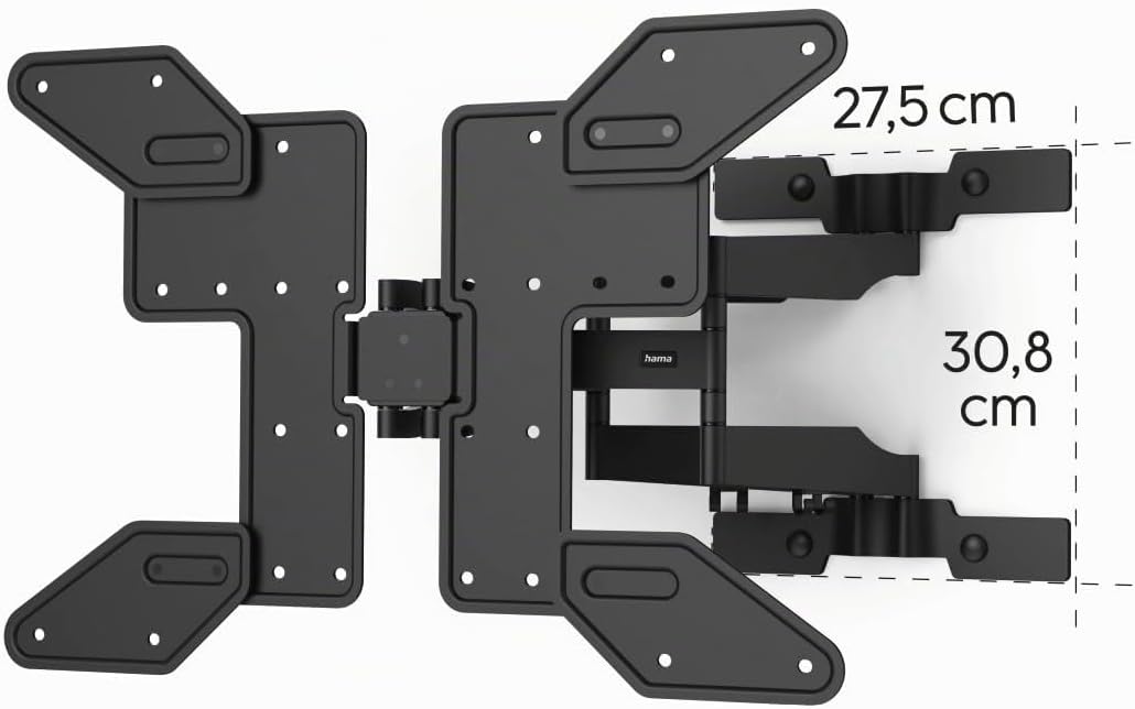 Hama TV Wandhalterung schwenkbar, neigbar, Slim (TV Halterung 37-90 Zoll, VESA 100x100 bis VESA 600x