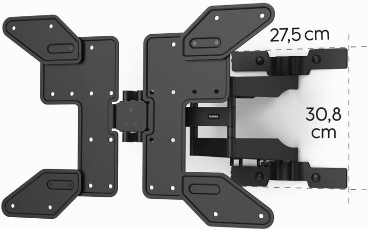 Hama TV Wandhalterung schwenkbar, neigbar, Slim (TV Halterung 37-90 Zoll, VESA 100x100 bis VESA 600x