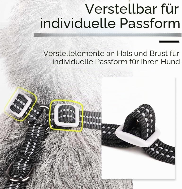 ThinkPet No-Pull Hundegeschirr, Atmungsaktiv Brustgeschirr für Kleine Mittlere Grosse Hunde, Einstel