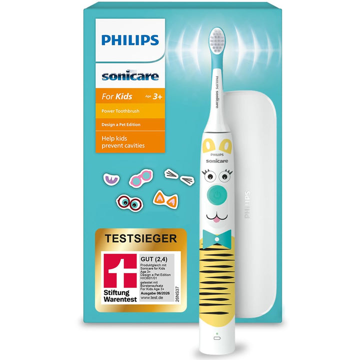 Philips Sonicare For Kids elektrische Zahnbürste - Design a Pet Edition - mit besonderen Tieraufkleb