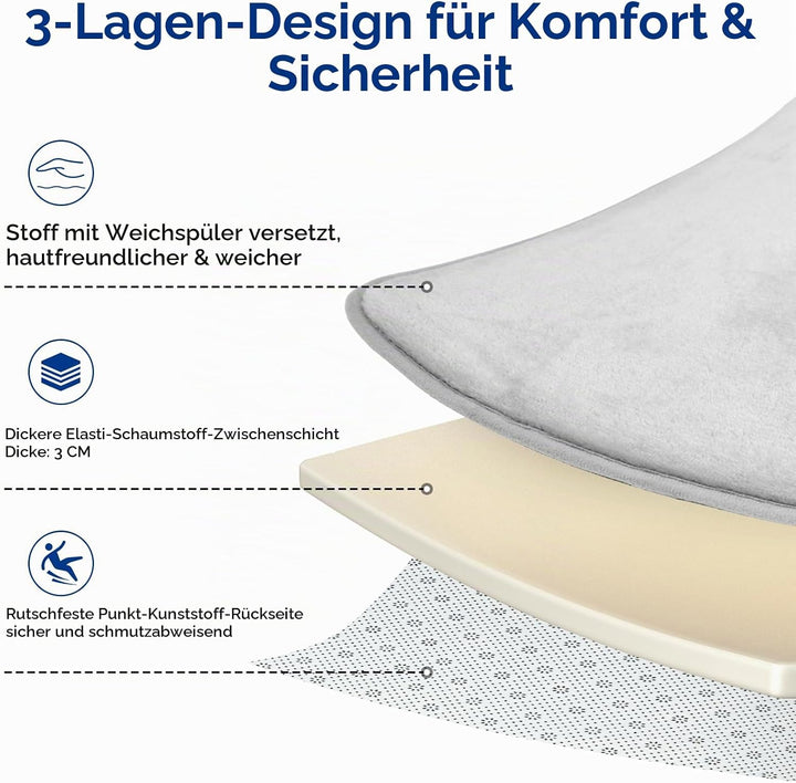 Wdmiya 200x150cm Krabbelmatte Baby, 3cm Dicke Spielmatte, Weicher Teppich Kinderzimmer mit Rutschfes