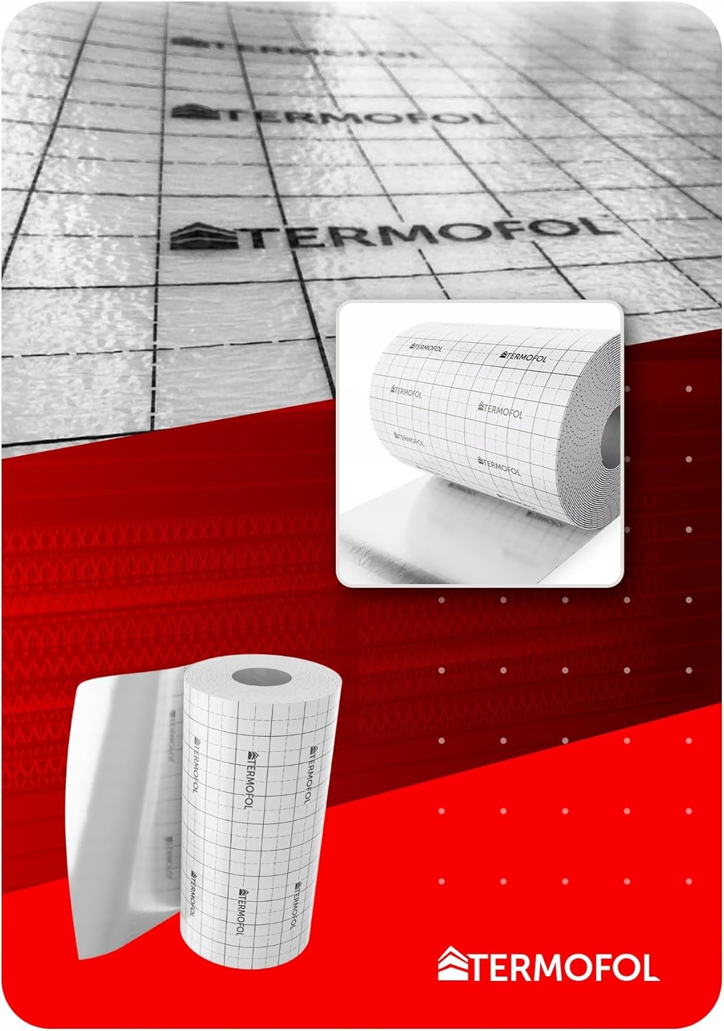 Termofol Aluminiumschaumisolierung – 3 mm Dicke, 50 m laufend, Breite 100 cm – Wärme- und Schalldämm