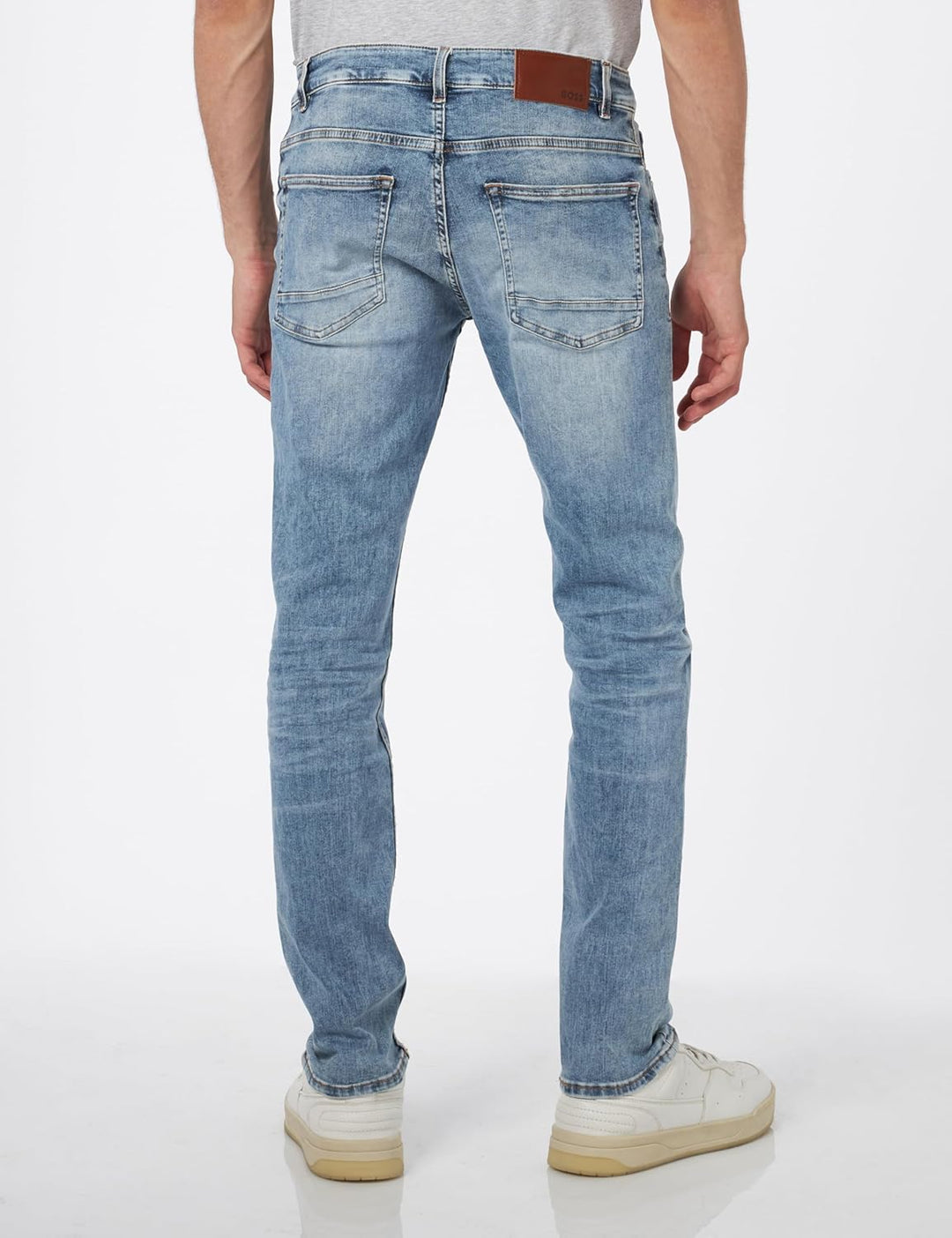 BOSS Herren Delaware BC-L-P Blaue Slim-Fit Jeans aus Super-Stretch-Denim 35W / 30L Light/Pastel Blue