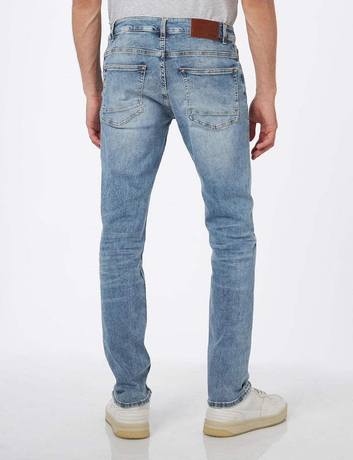 BOSS Herren Delaware BC-L-P Blaue Slim-Fit Jeans aus Super-Stretch-Denim 35W / 30L Light/Pastel Blue