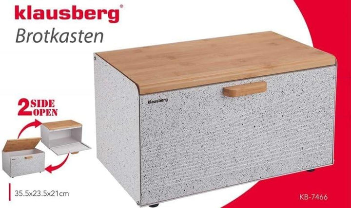 Klausberg Brotbox Brotkasten Brotkiste Holz Edelstahl Brotkorb KB-7466 weiss, Weiss