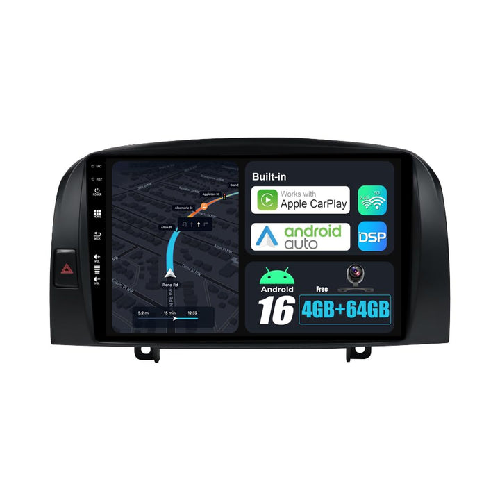 Android 15 Autoradio für Hyundai Sonata NF (2004-2008) GPS Navigation - CarPlay Android Auto - Rückf