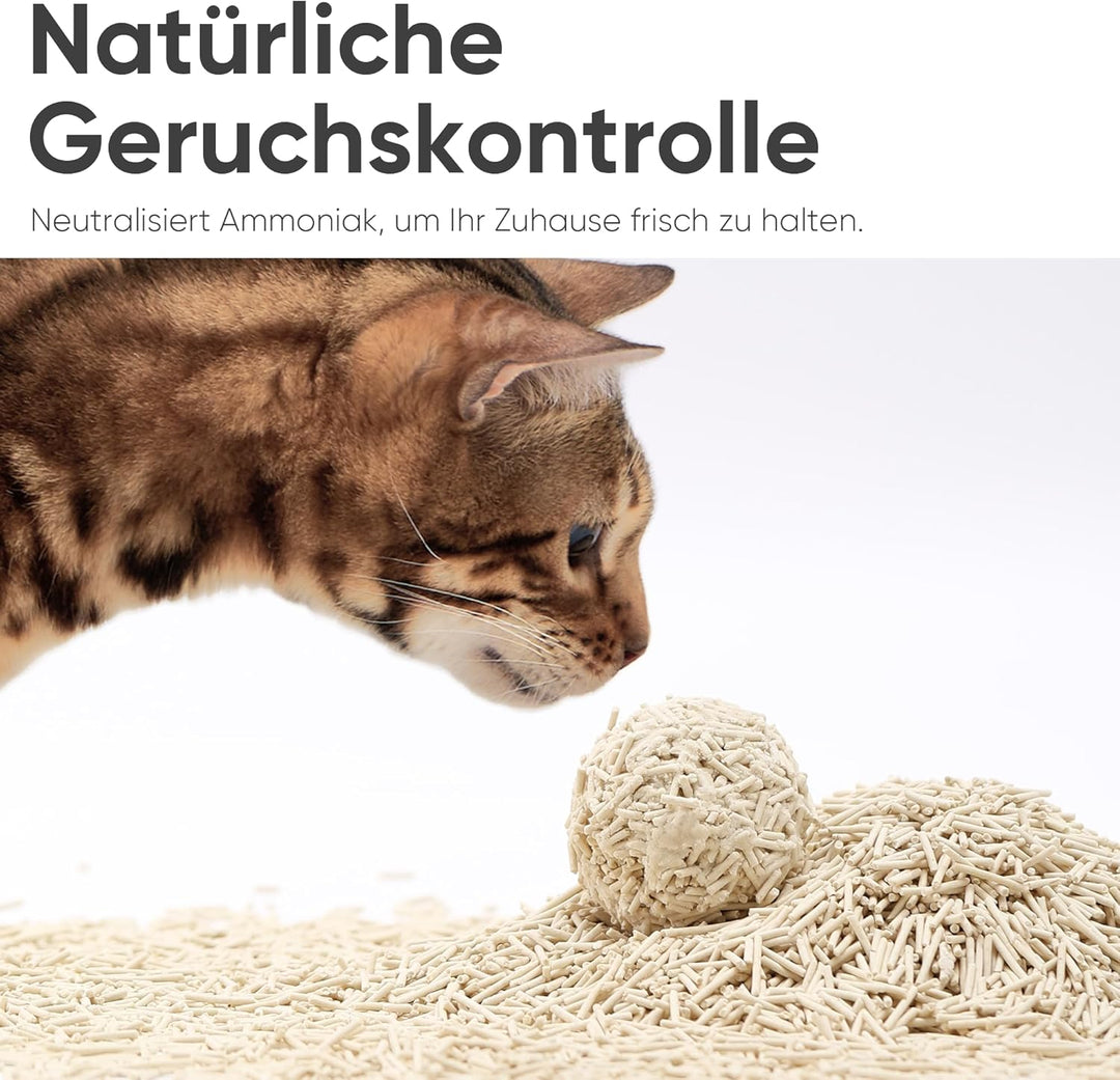FUKUMARU Tofu Katzenstreu 5.4kg, Klumpstreu für Katzen, Gemischtes Maispellets, Staubfrei und Leicht