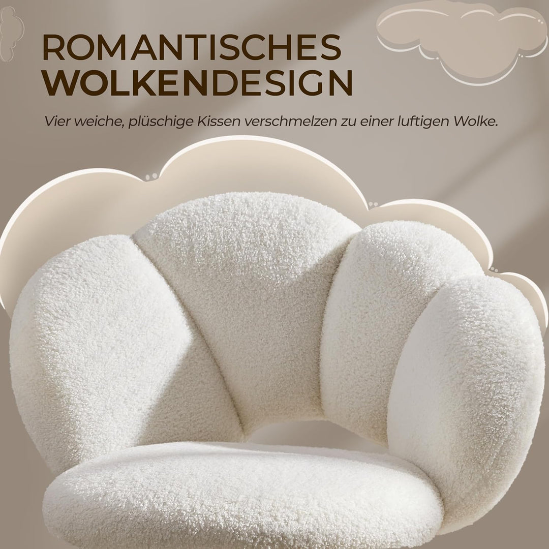 Yaheetech Schreibtischstuhl Bürostuhl Ergonomisch Bürosessel in Wolkenform Drehstuhl bis 136 kg Bela