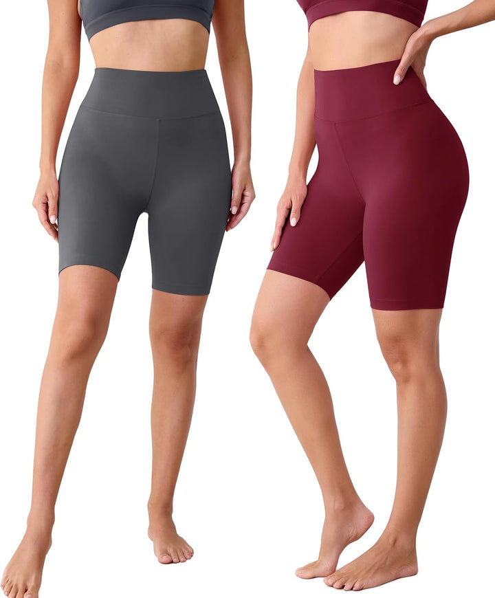 BAYDI Creamlush Radlerhose Damen - 20 cm Bequeme Kurze Sporthose mit Hoher Taille für Yoga Pilates F