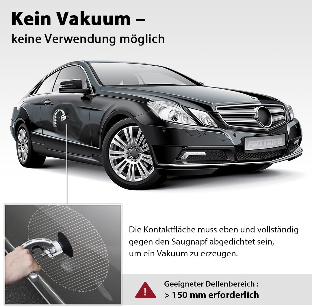 FIRSTINFO A1504A | Aluminium Dellenzieher mit starker 75mm Saugkraft | Lackschadenfreie Ausbeulhilfe