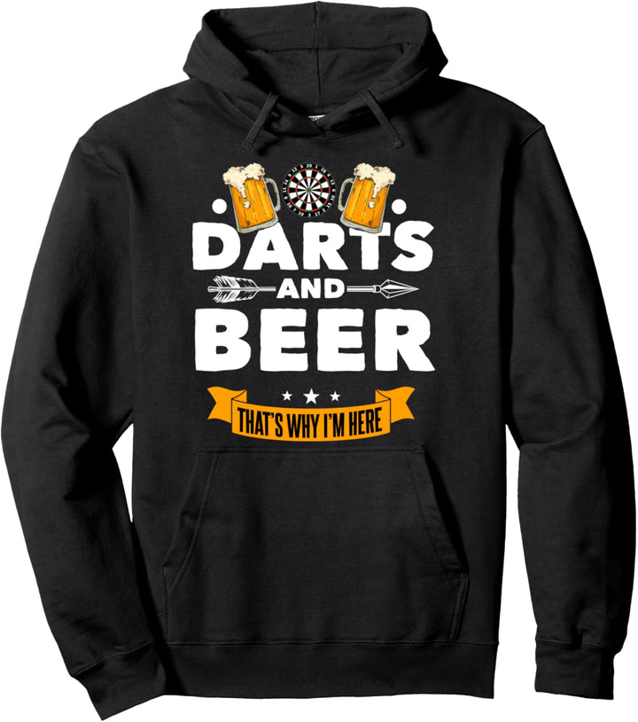 Dart und Bier darum bin ich hier Geschenk Dartspieler Pullover Hoodie
