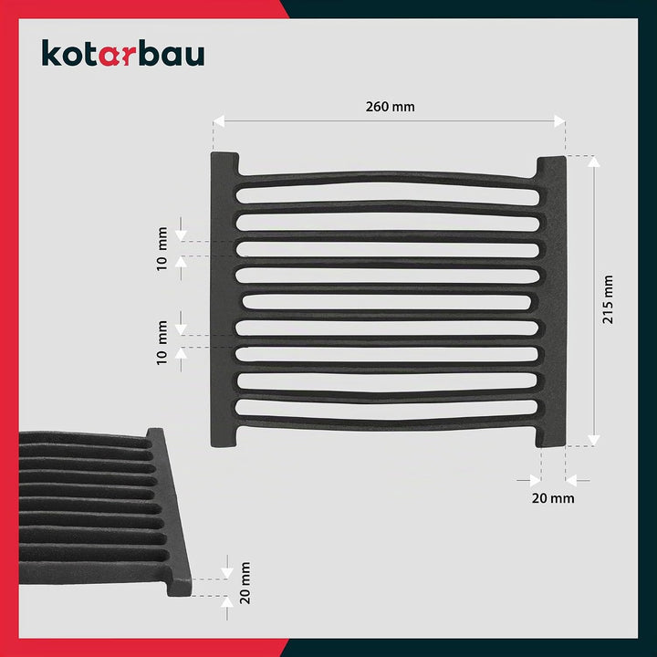 KOTARBAU Kaminrost 26 x 21,5 cm Kaminofen Tafelrost Rost Ascherost Ofengitter Kamin Ersatzteile Zube