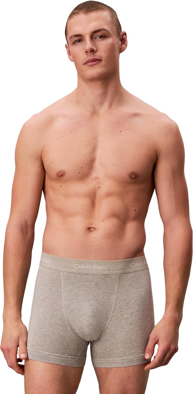 Calvin Klein Herren Trunk (3er Pack) XS Grey Heather, XS Grey Heather