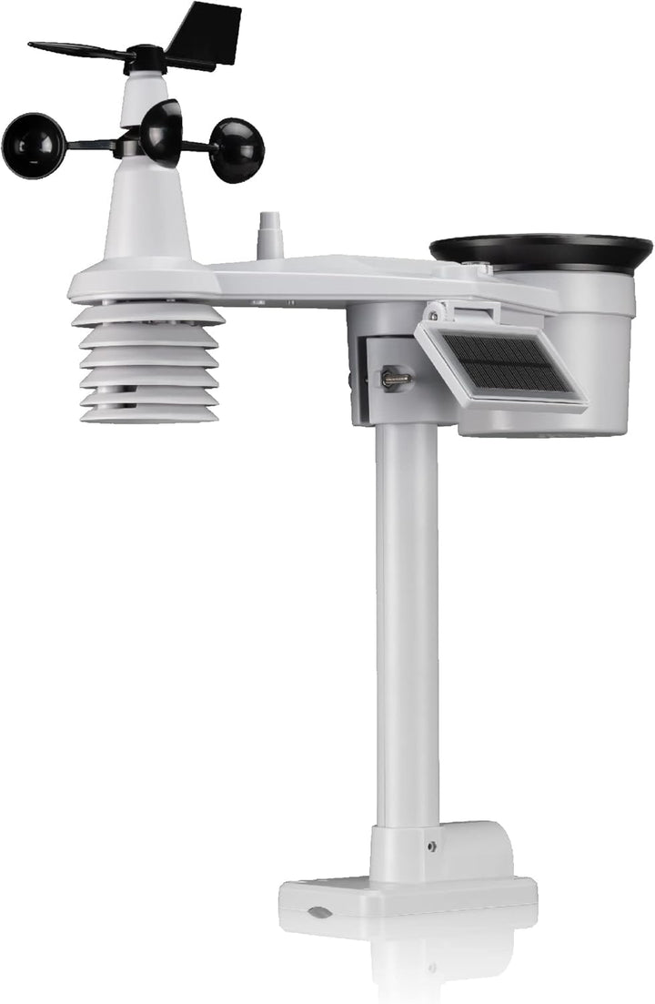 Bresser 8-Tage 4CAST XL WLAN-Funk-Wetter-Station mit solarbetriebenem 7-in-1 Multifunktions-Aussense