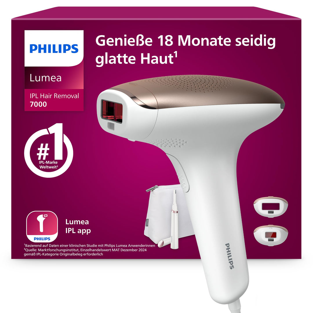 Philips Lumea IPL Advanced, 2 Aufsätze – Haarentfernungsgerät mit Satin Compact Korrekturtrimmer
