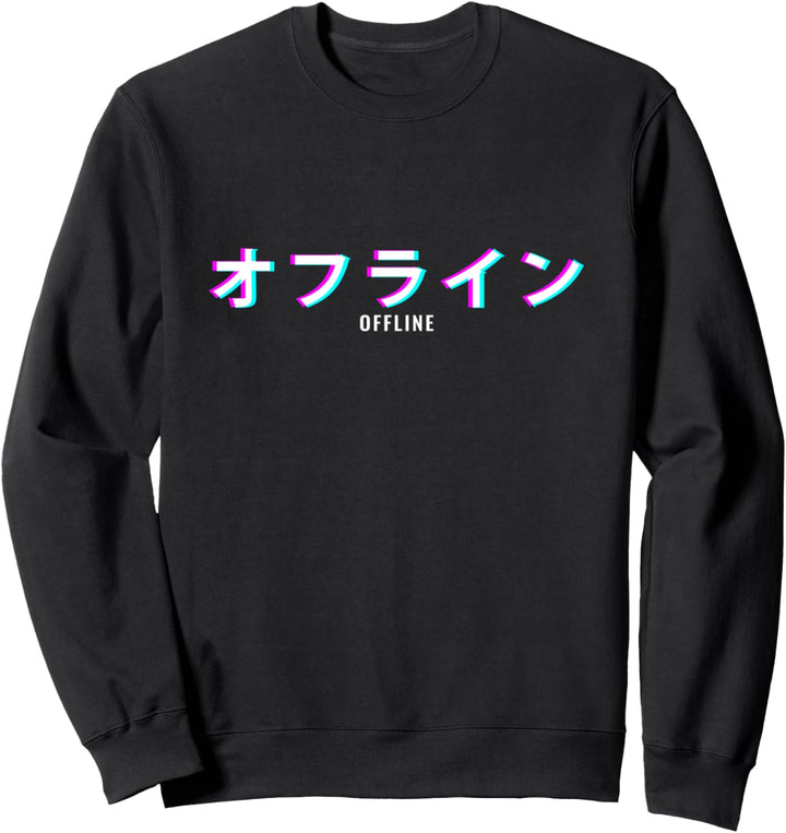 Offline Japanese Text Aesthetic Vaporwave Sweatshirt