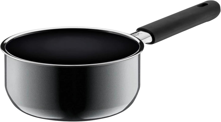WMF Fusiontec Mineral Stielkasserolle mit Glasdeckel 16 cm, Kochtopf klein 1,3l, Induktion, High-Tec