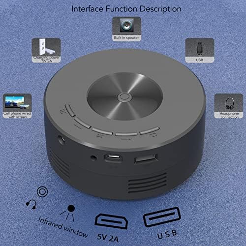 Tragbarer Mini-LED-Projektor, TFT-LCD-Heimkino-Filmprojektor mit Telefongleicher Bildschirmfunktion,