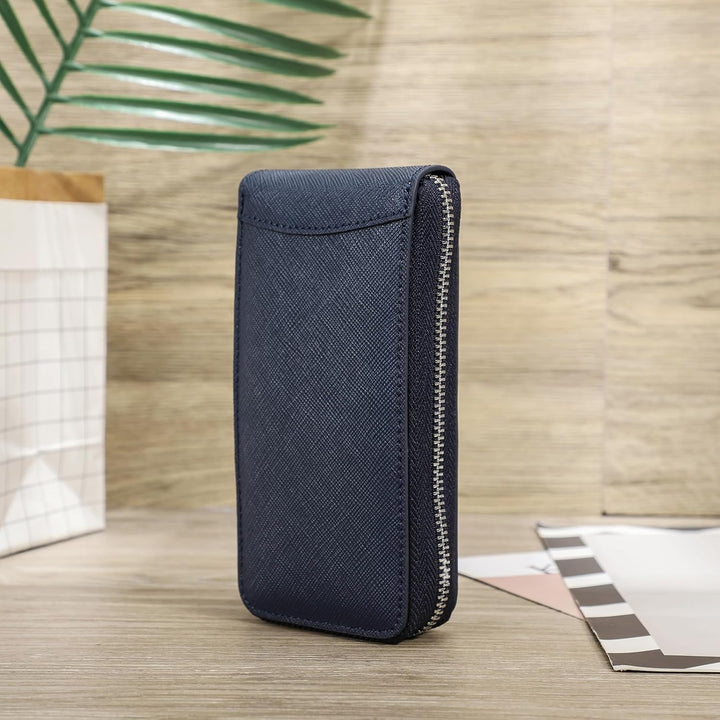 Hiram Uhrengehäuse Saffiano Leder Uhrenaufbewahrungsbox für 1 Uhr, Tragbar Uhren-Reiseetui für Herre