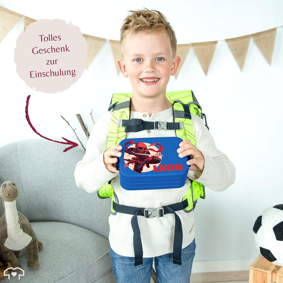Kinder Bento Box Midi Lunchbox für Mepal Bentobox - Ninja mit Name personalisiert I Schulkind Gesche