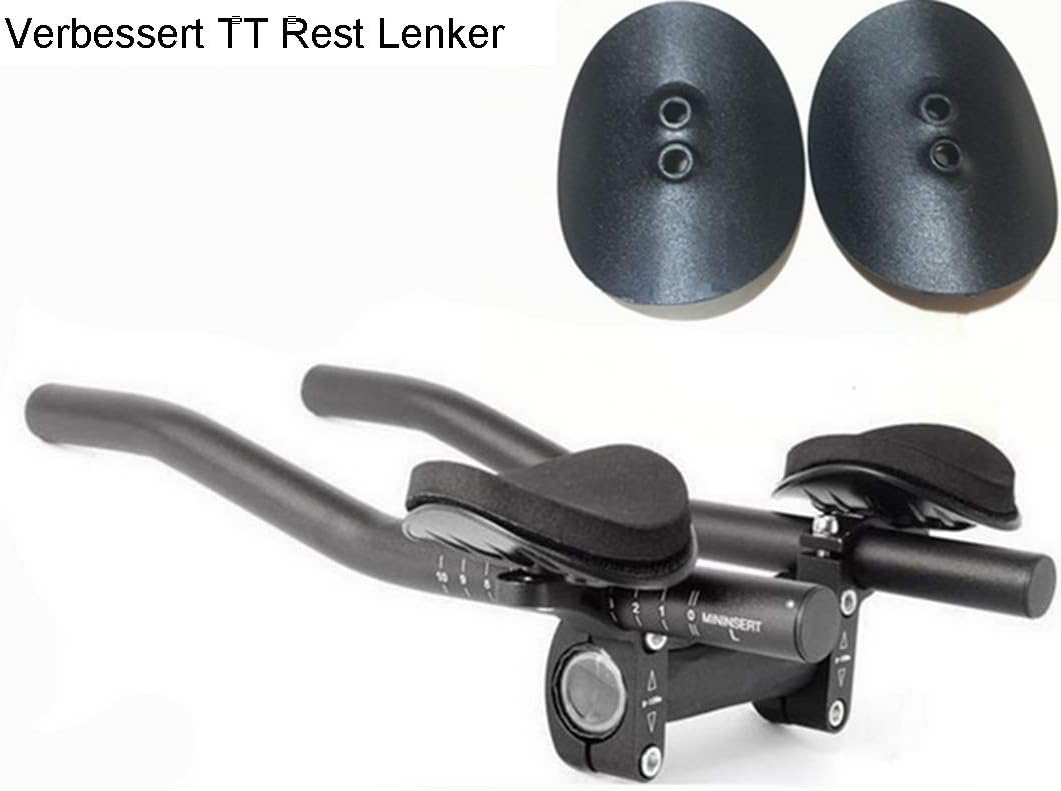 CarbonEnmy verbesser Alu Lenker MTB Rennrad TT Rest Bar Zeitfahren/Triathlon Fahrradlenker Schwarz