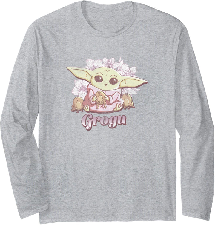 Star Wars: The Mandalorian Grogu Floral Portrait Langarmshirt