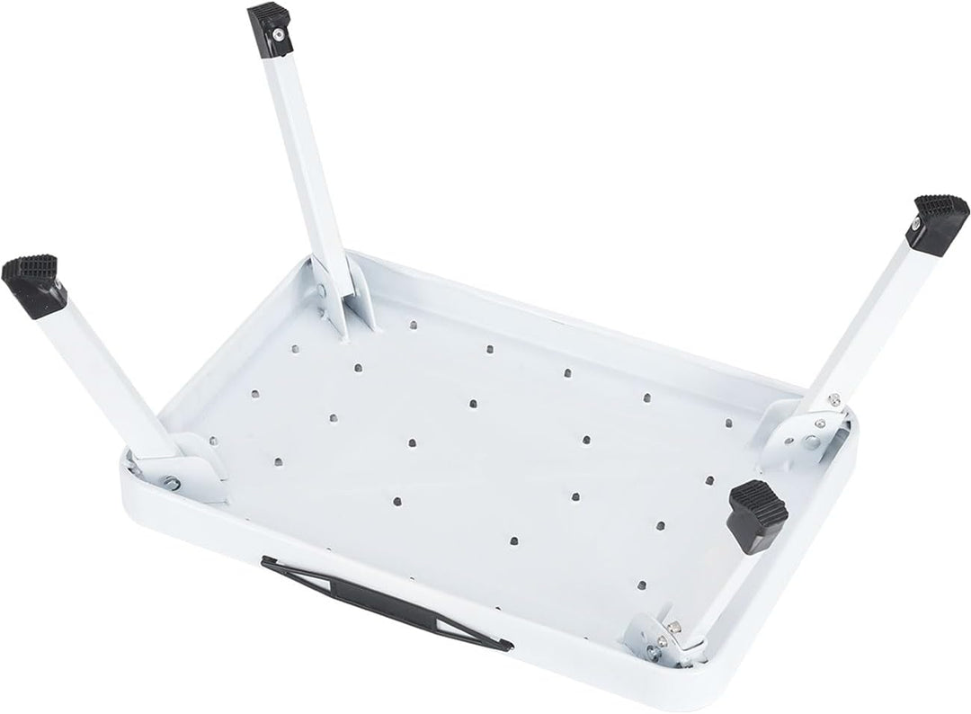 ideoon Stabiler Tritthocker, 150 kg - Stahl, rutschfeste Küchenleiter mit Klappsicherungen, platzspa