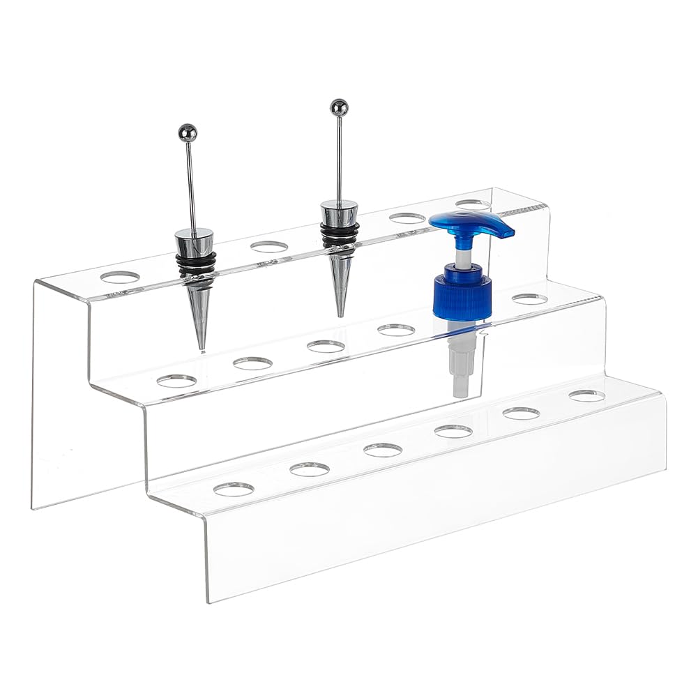 nbeads 18-Loch 3-Tier Weinflaschenverschluss Treppe, 12.3x30.2x14.5cm Klar Acryl Weinflasche Stopper