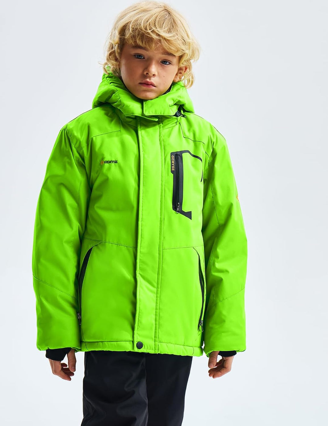 GEMYSE Jungen Skijacke Wasserdichte Winterjacke Warm Gefütterte Kinder Winddichte Schneejacke mit Ka